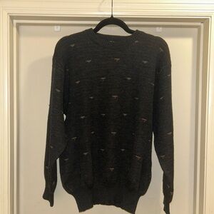 Men's Black With Multicolored Triangle Wool Sweater
